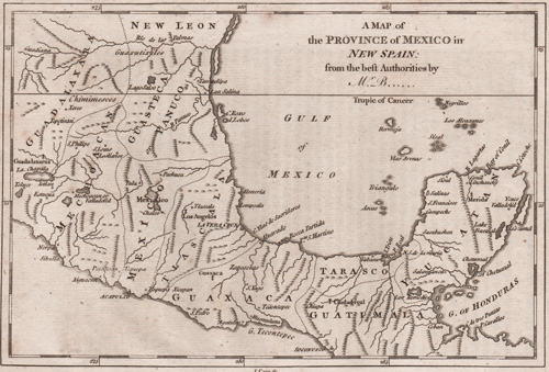 A Map of the Province of Mexico in New Spain: from the best Authorities by Mr. B. 1778